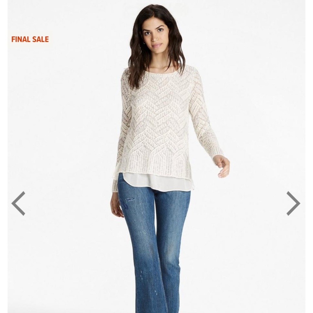 NWT NEVER WORN Lucky Brand sweater w/ chiffon hem